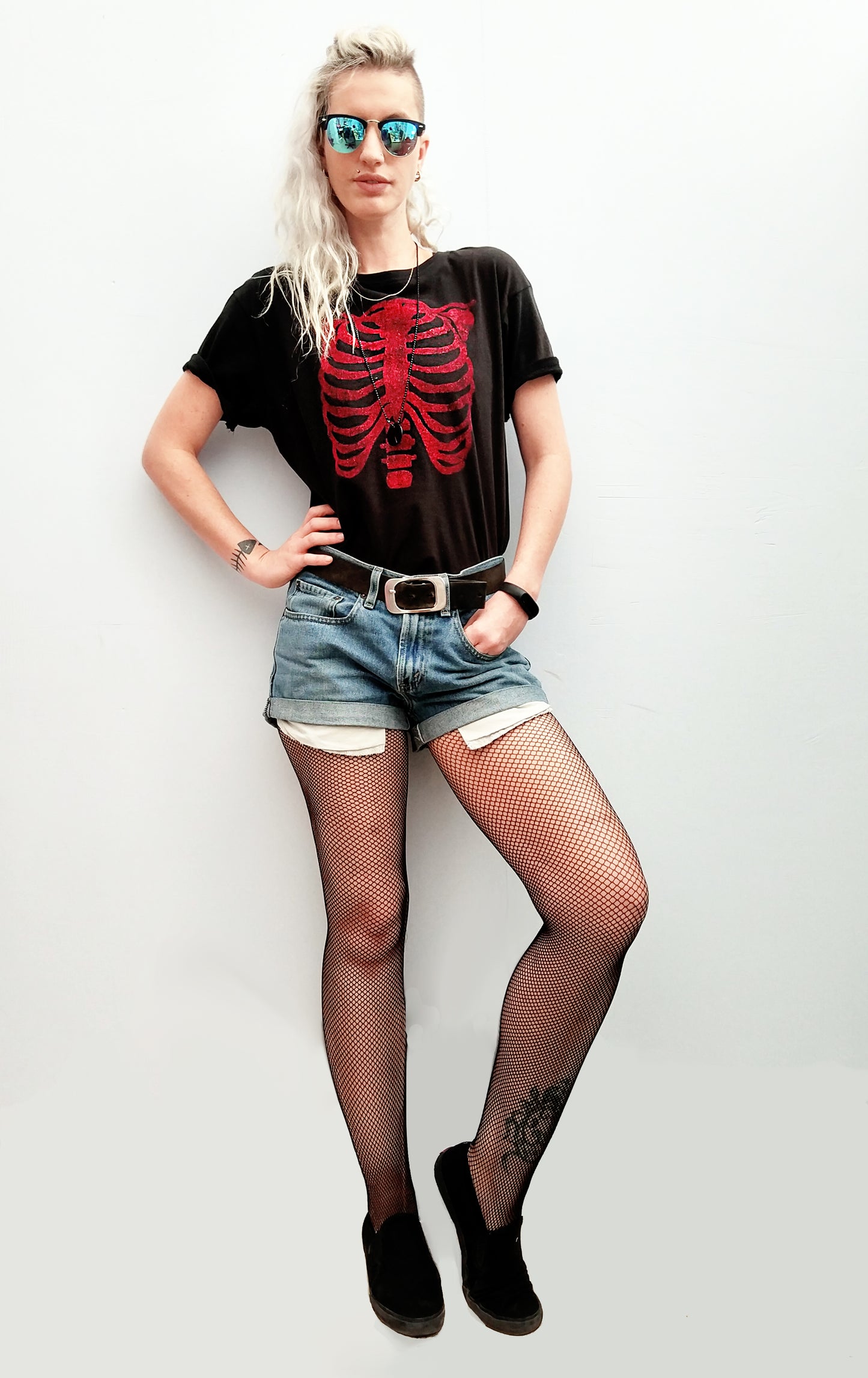 Unisex Glitter Ribcage print T shirt