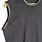 Black neoprene punch hole leather trim muscle tank top | Relaxed fit Unisex