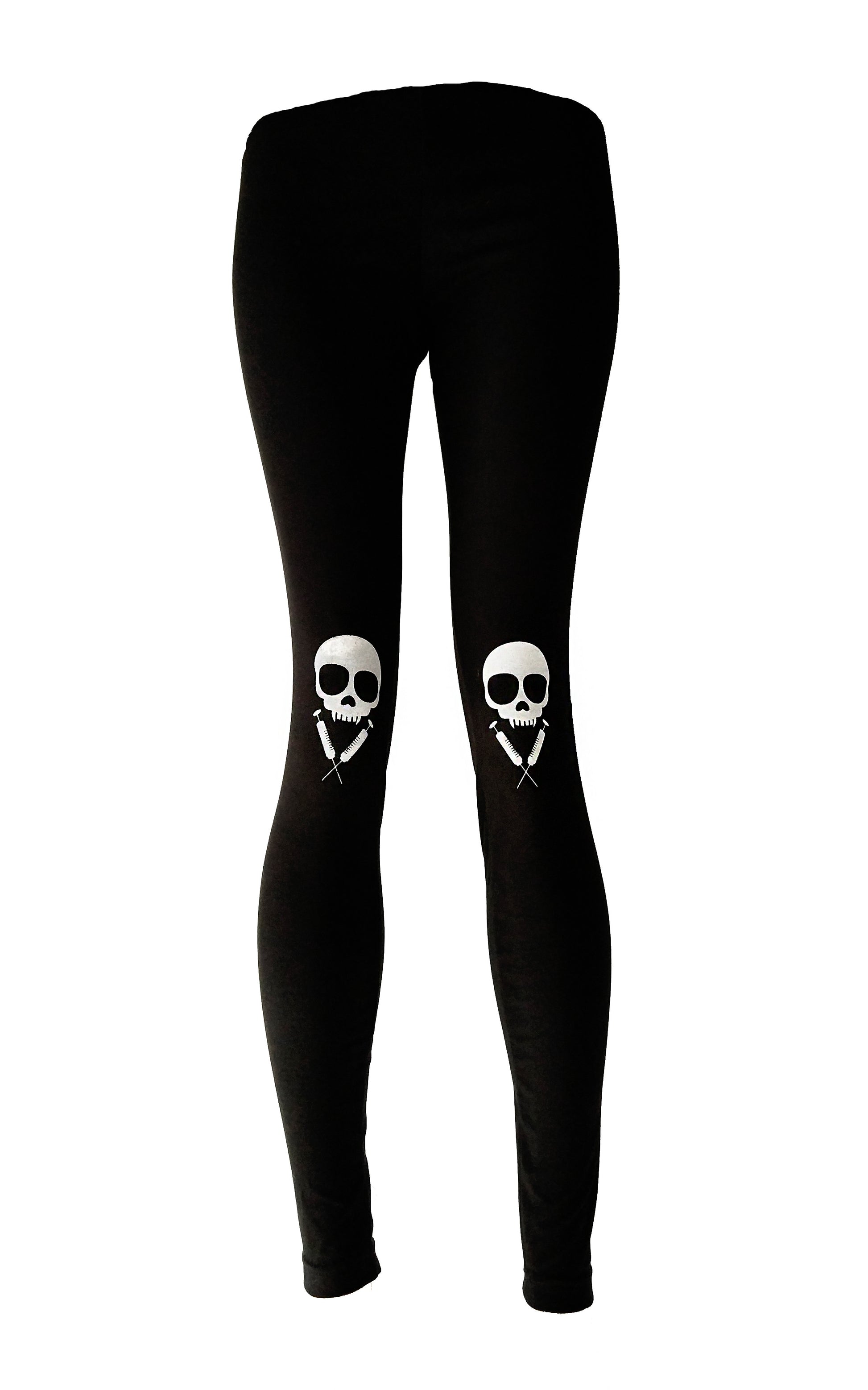 Vampire Skully syringe Knee Pad Skull Print leggings – Agoraphobix