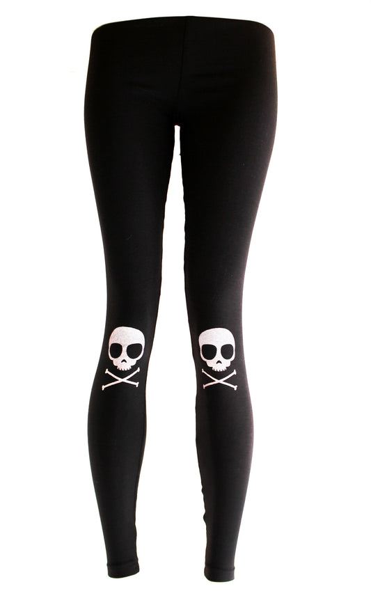 Skully Knee Pad Skull Print leggings